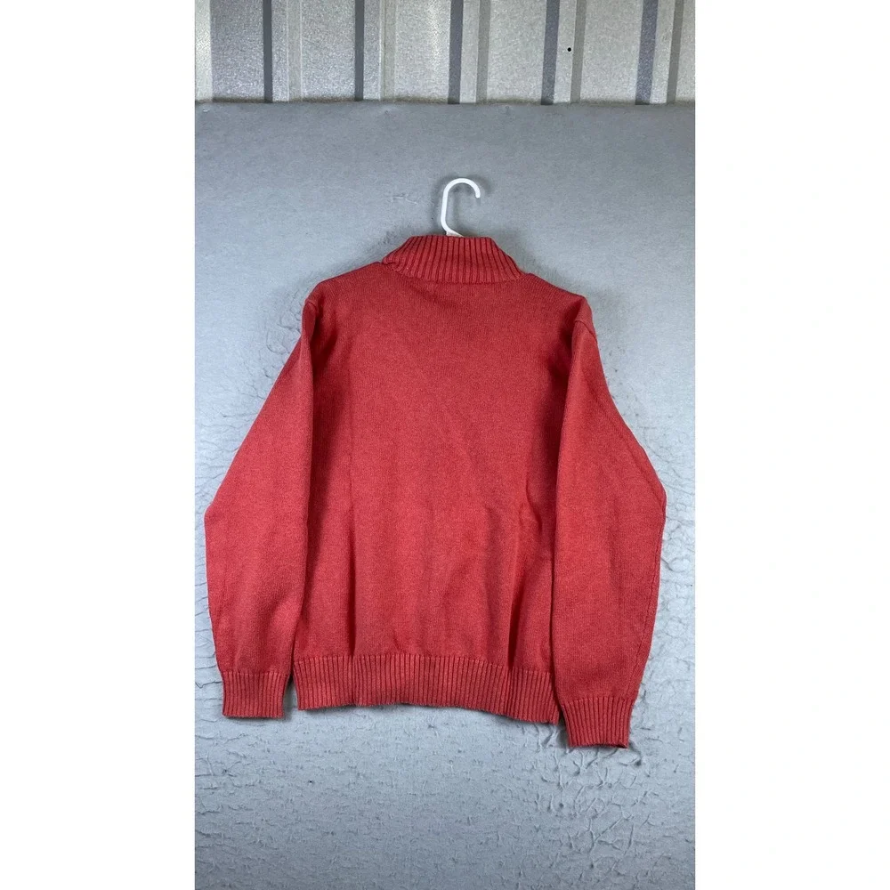 Polo Ralph Lauren Quarter Zip Sweater Mens Large Red Excellent Cotton Knit Pony